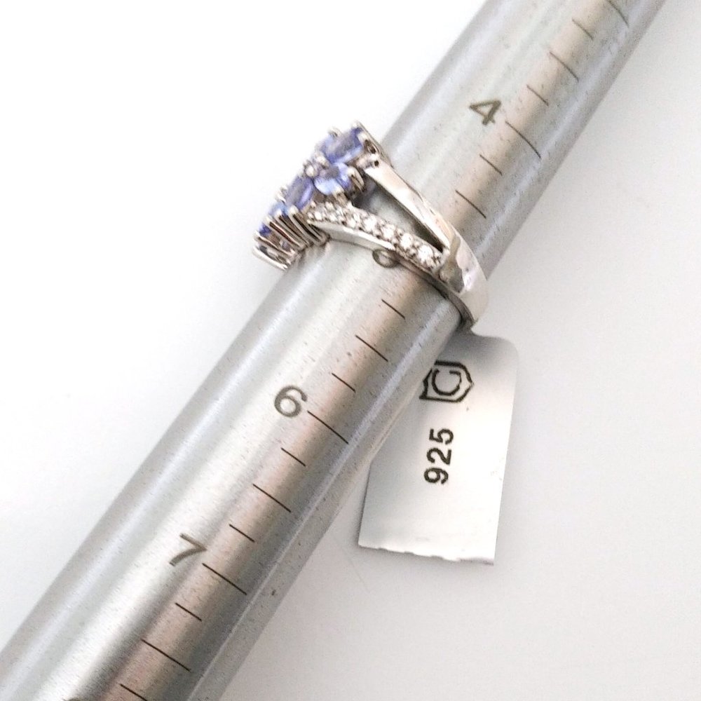 Genuine Blue Tanzanite 925 Silver Ring - Picture 6 of 8